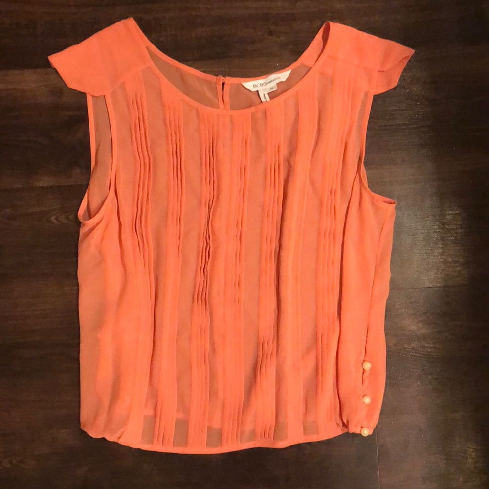 BCBG light orange chiffon blouse